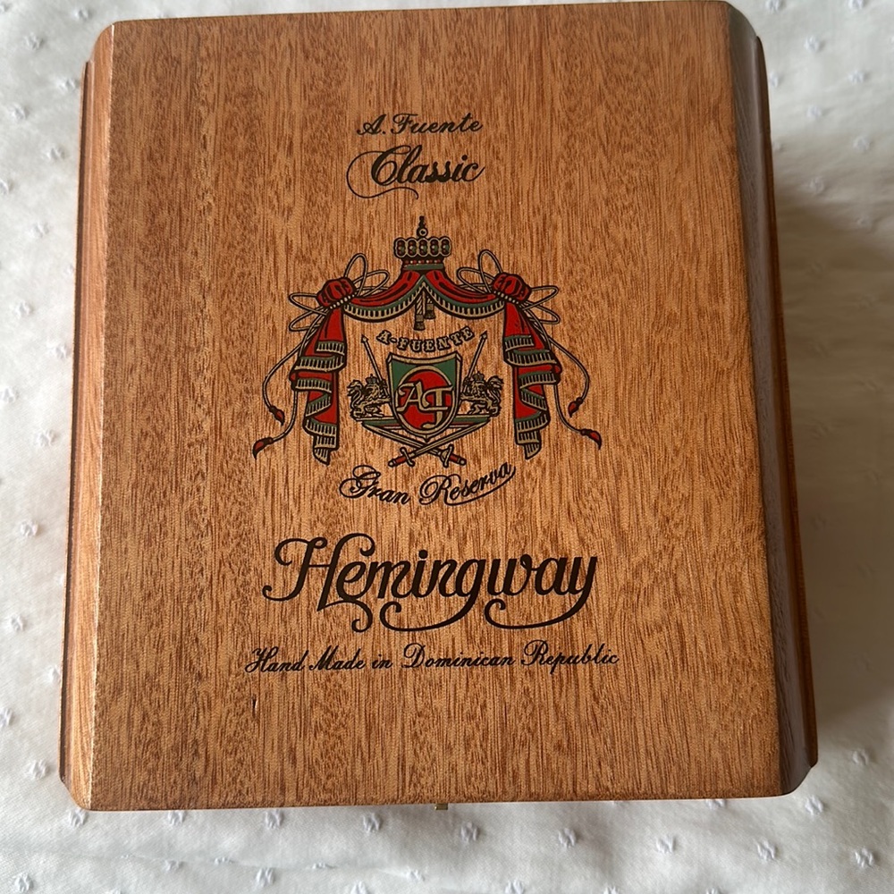 Hemingway wooden cigar boxes (empty)